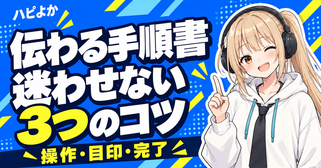 伝わる手順書。操作・目印・完了をそろえる3つのコツ